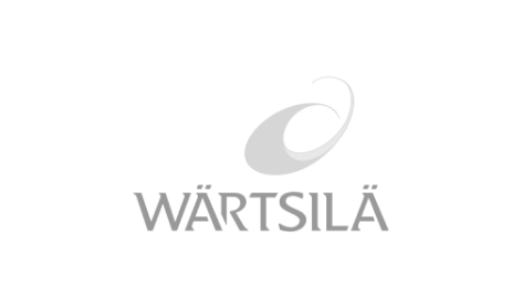 Ein schwarzweißes Logo für Wartsila auf weißem Hintergrund.