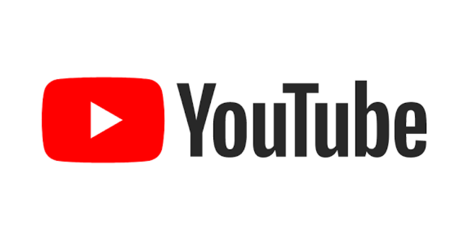 Das YouTube-Logo ist rot und weiß und hat eine Wiedergabetaste.