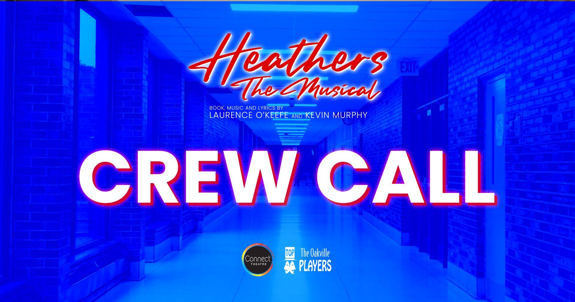 A blue poster with the words `` crew call '' on it.