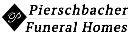 a black and white logo for pierschbacher funeral homes