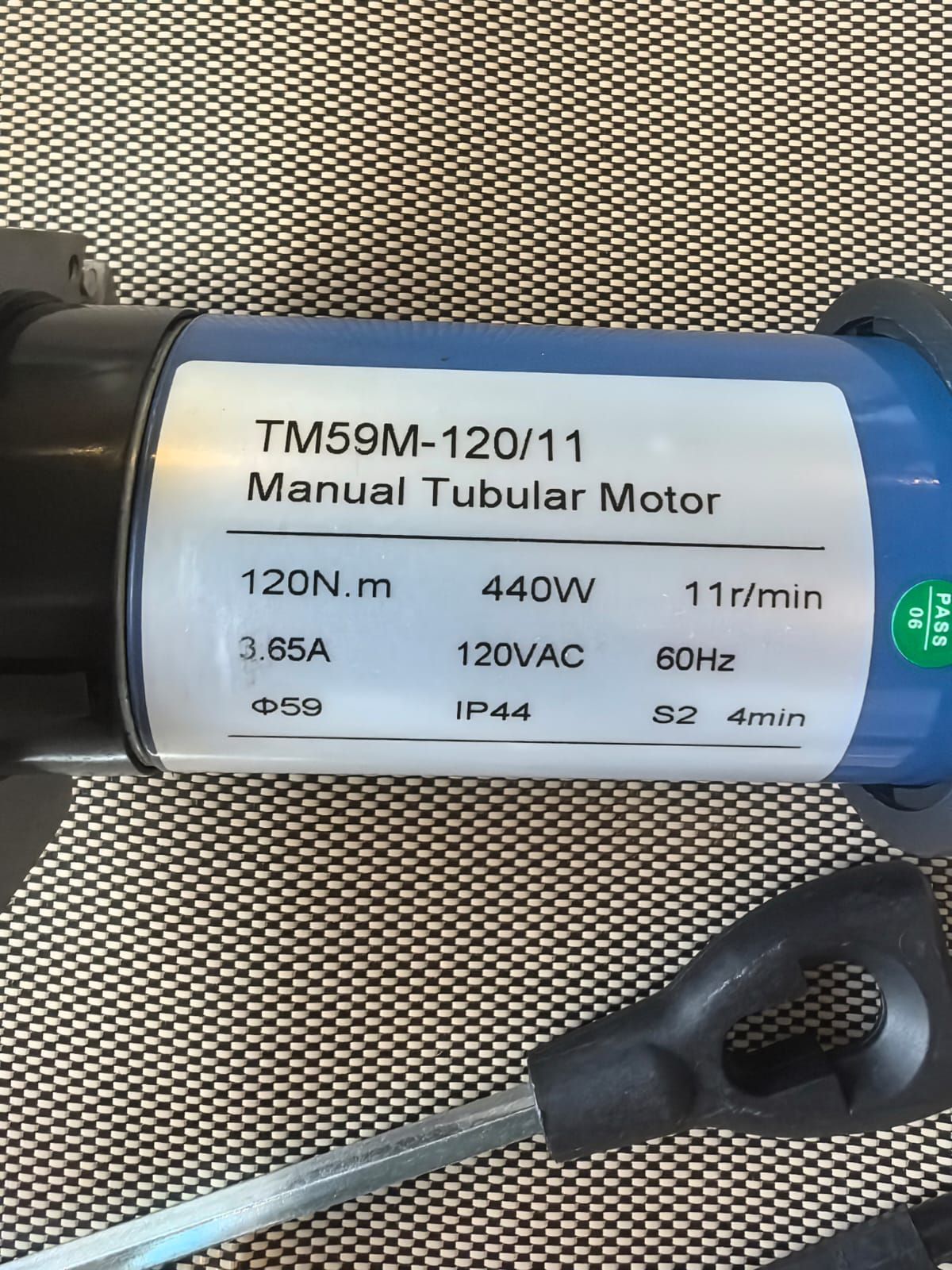 Motor tubular 120 Nw. DM 59/11