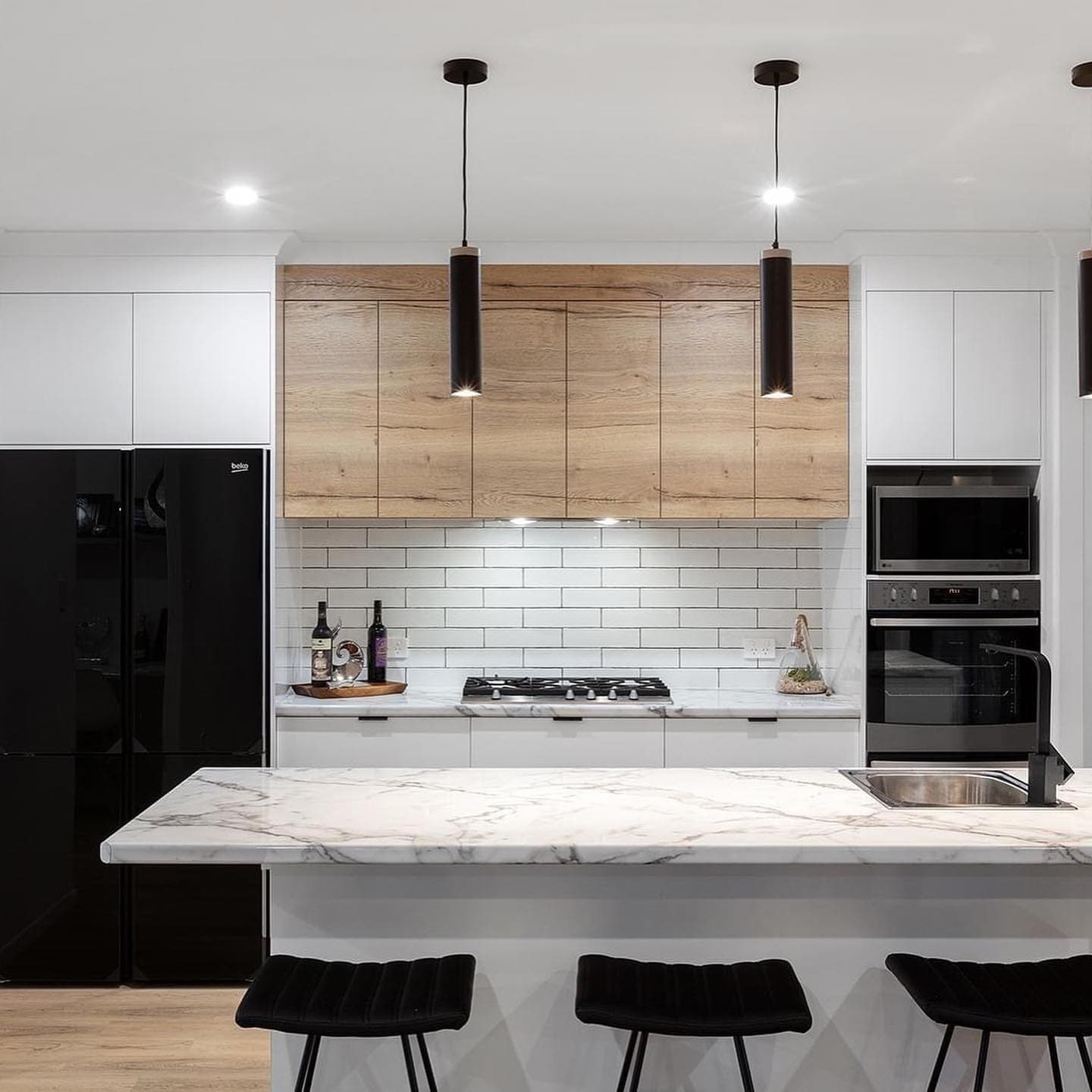 Modern Kitchen Interior with Wall Mounted Cabinets — Keppel Kitchens in Yeppoon, QLD