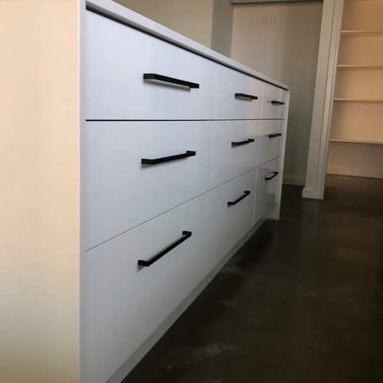 White Cabinets in Walk-In Wardrobe — Keppel Kitchens in Yeppoon, QLD