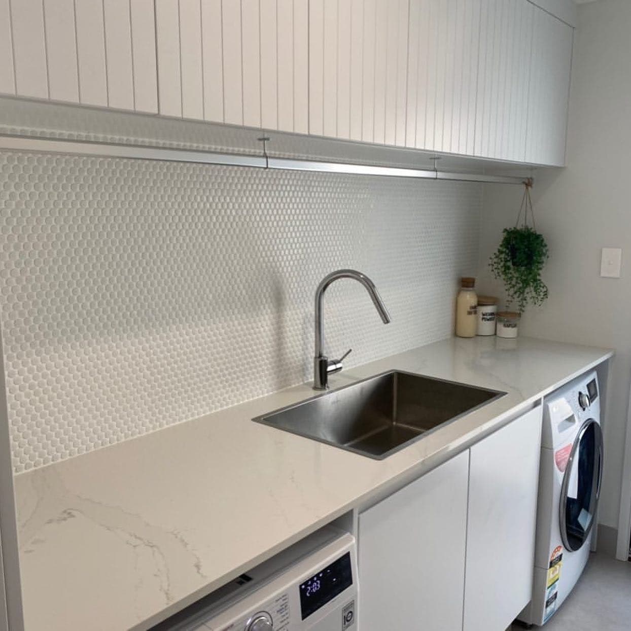 White Interior in Laundry Room — Keppel Kitchens in Yeppoon, QLD