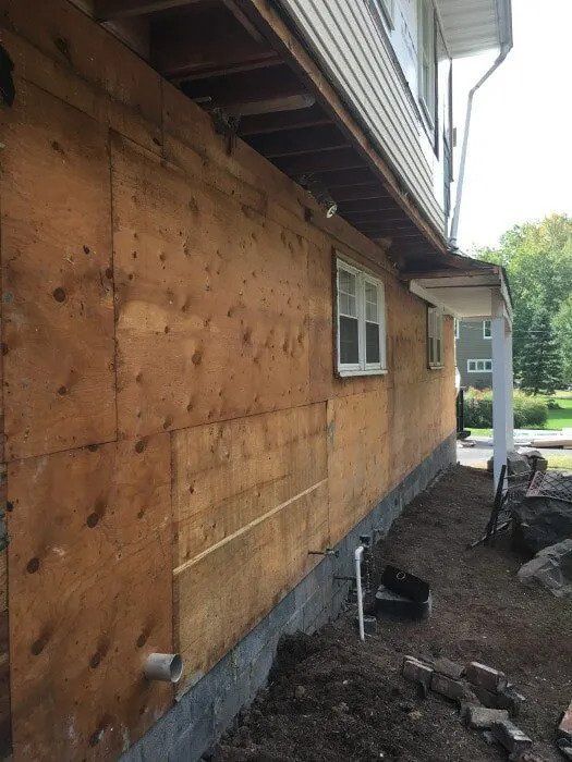 newly removed house siding