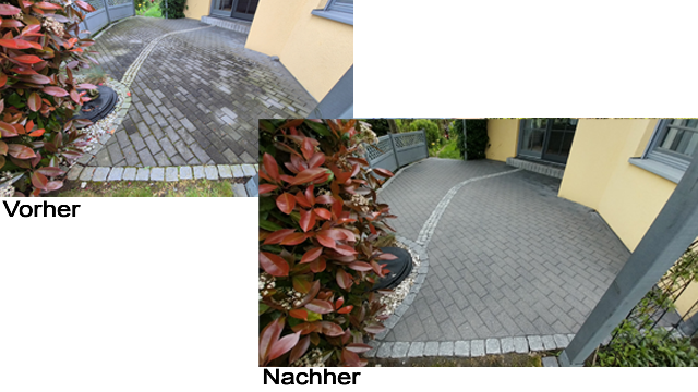 Terrasse greinigt mit Steinschutz und Verfugen mit Fugenfestiger in Wellingholzhausen