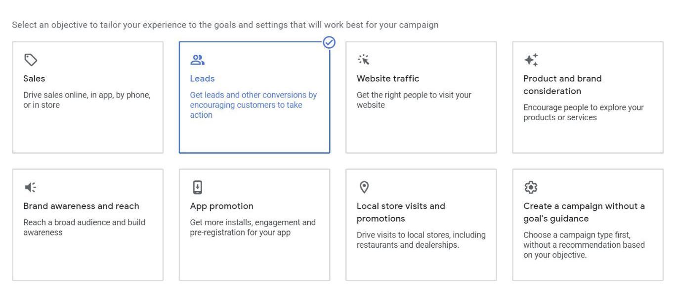 Google Ads Campaign Objectives