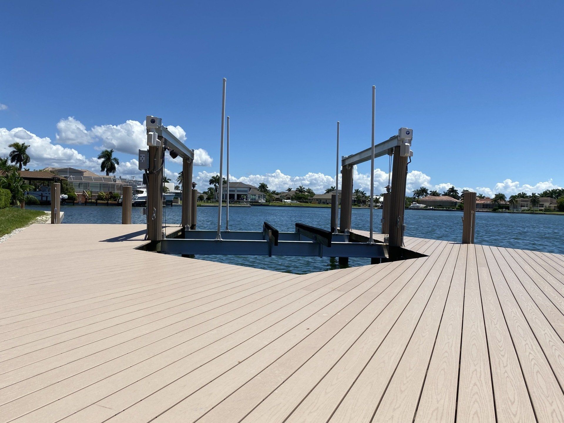 Empty Boat Lifts — Marco Island, FL — Collier Seawall & Dock