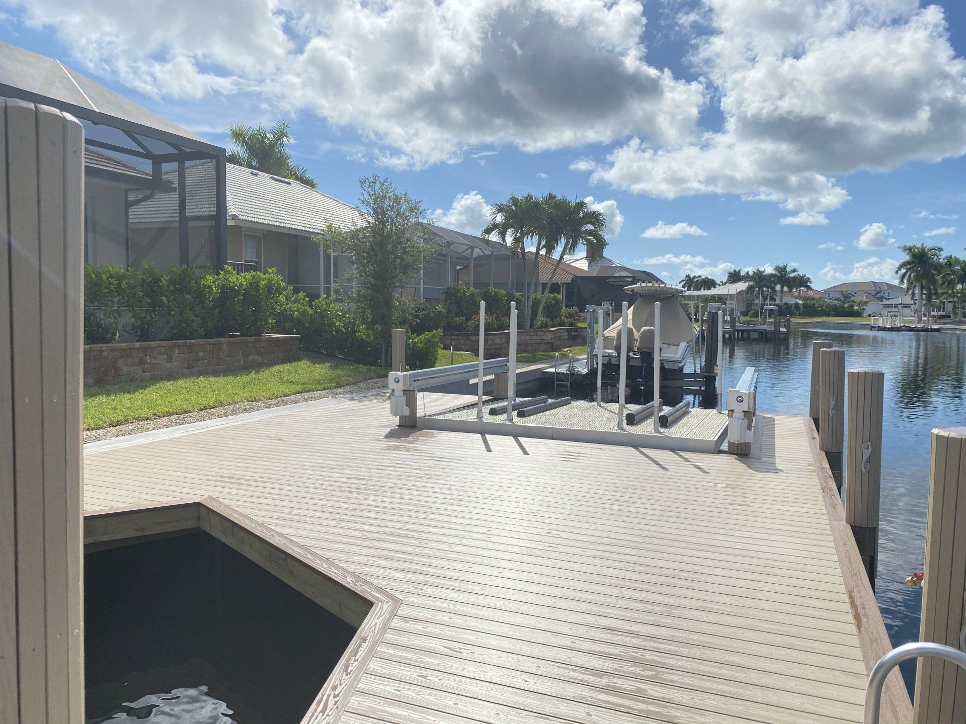 Side View of Lift — Marco Island, FL — Collier Seawall & Dock