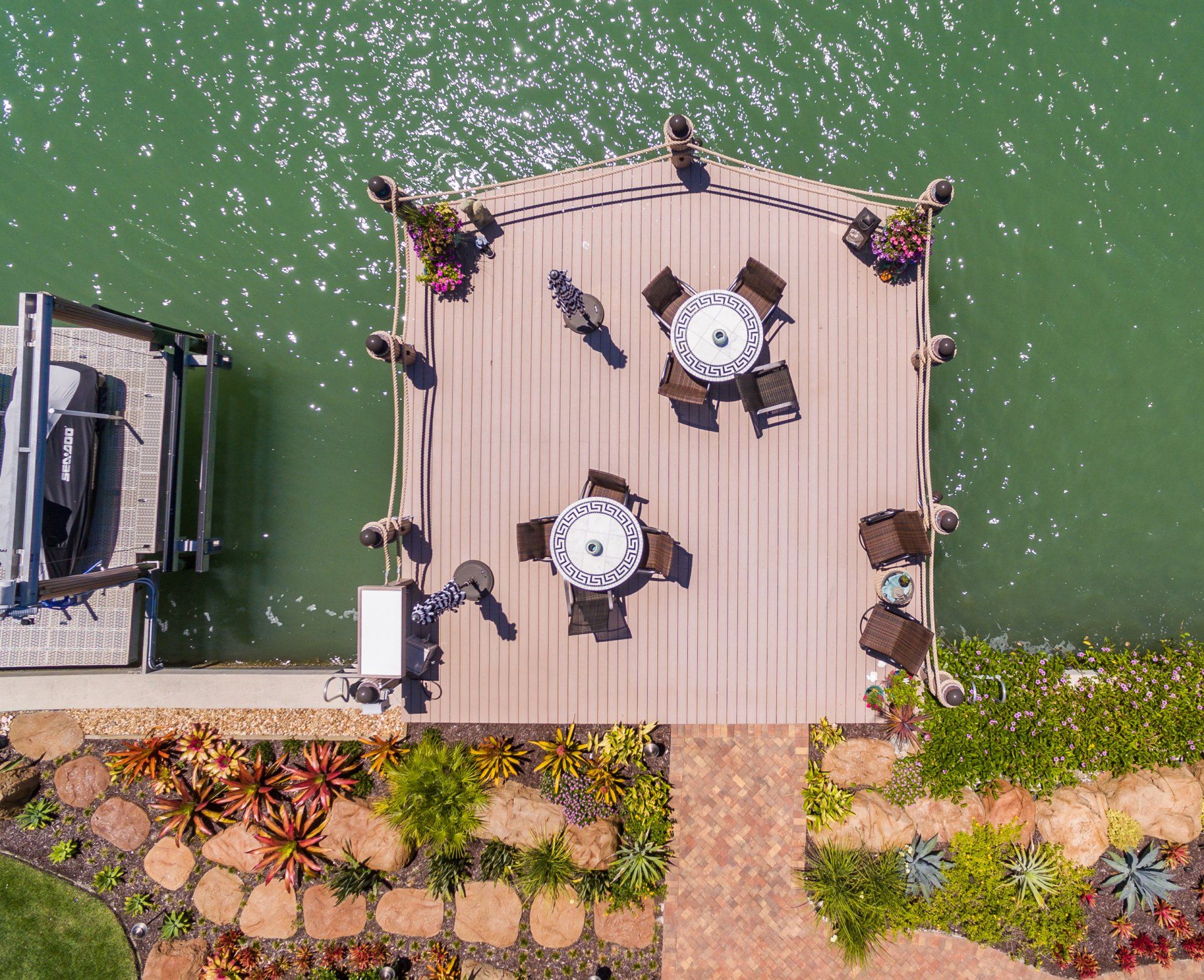 Top View of Outdoor Chairs and Tables — Marco Island, FL — Collier Seawall & Dock