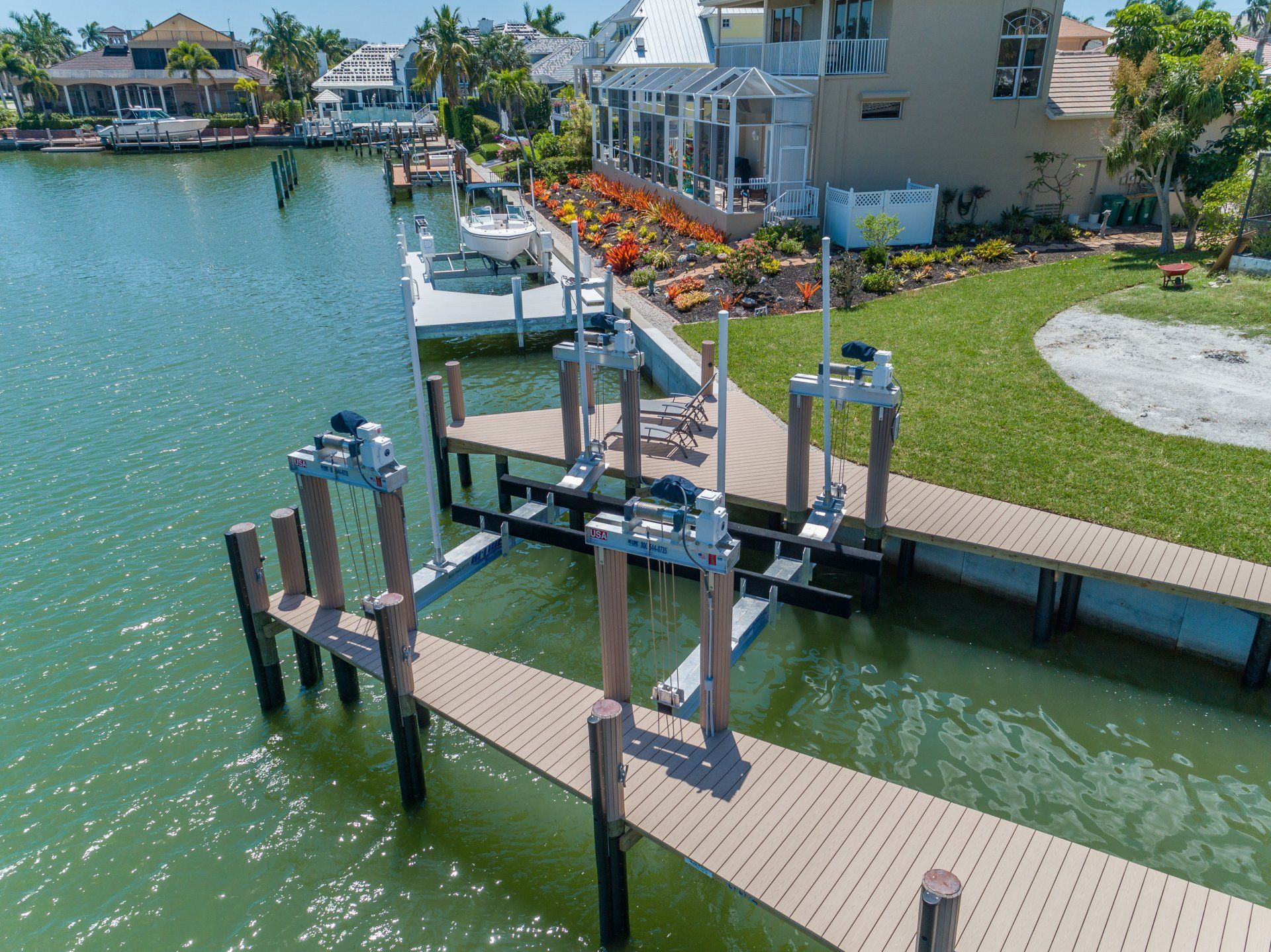 Deck with Two Lifts — Marco Island, FL — Collier Seawall & Dock