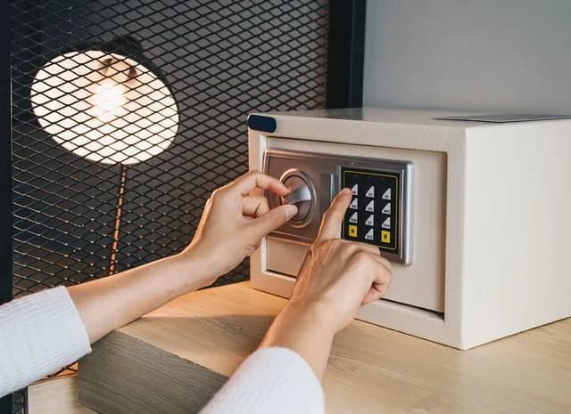 A Person Is Opening a Safe with A Keypad — East Coast Locksmiths in Port Wauchope, NSW