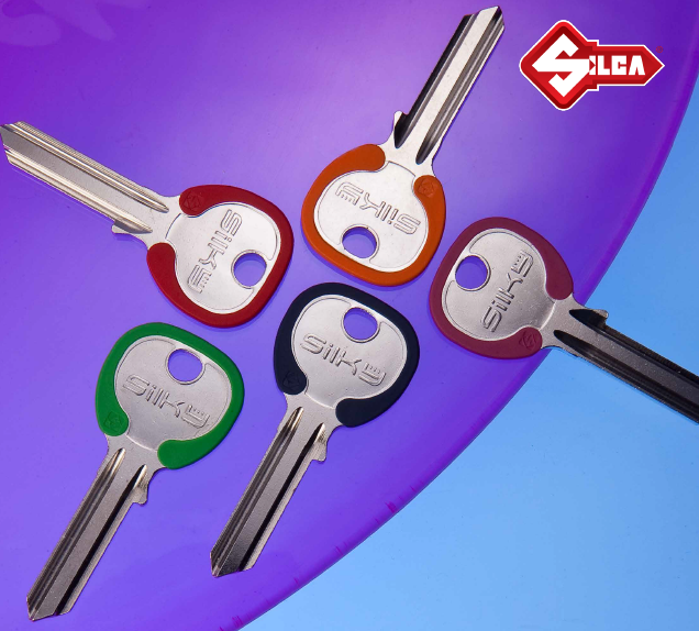 Five colored keys with 