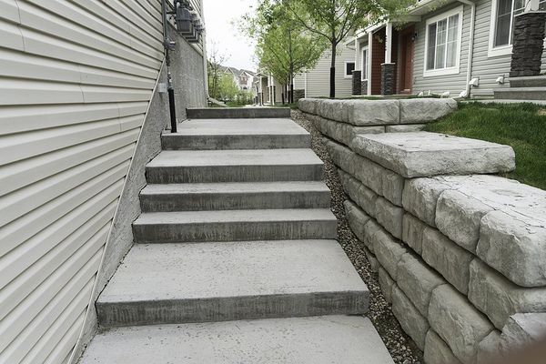 newly installed concrete staircase