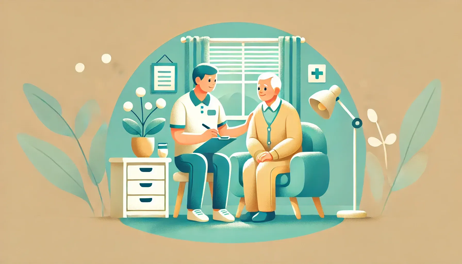 Wijkverpleegkundige voert een anamnese gesprek voor het stellen van een indicatie