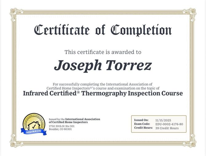 InterNACHI Infared Cert