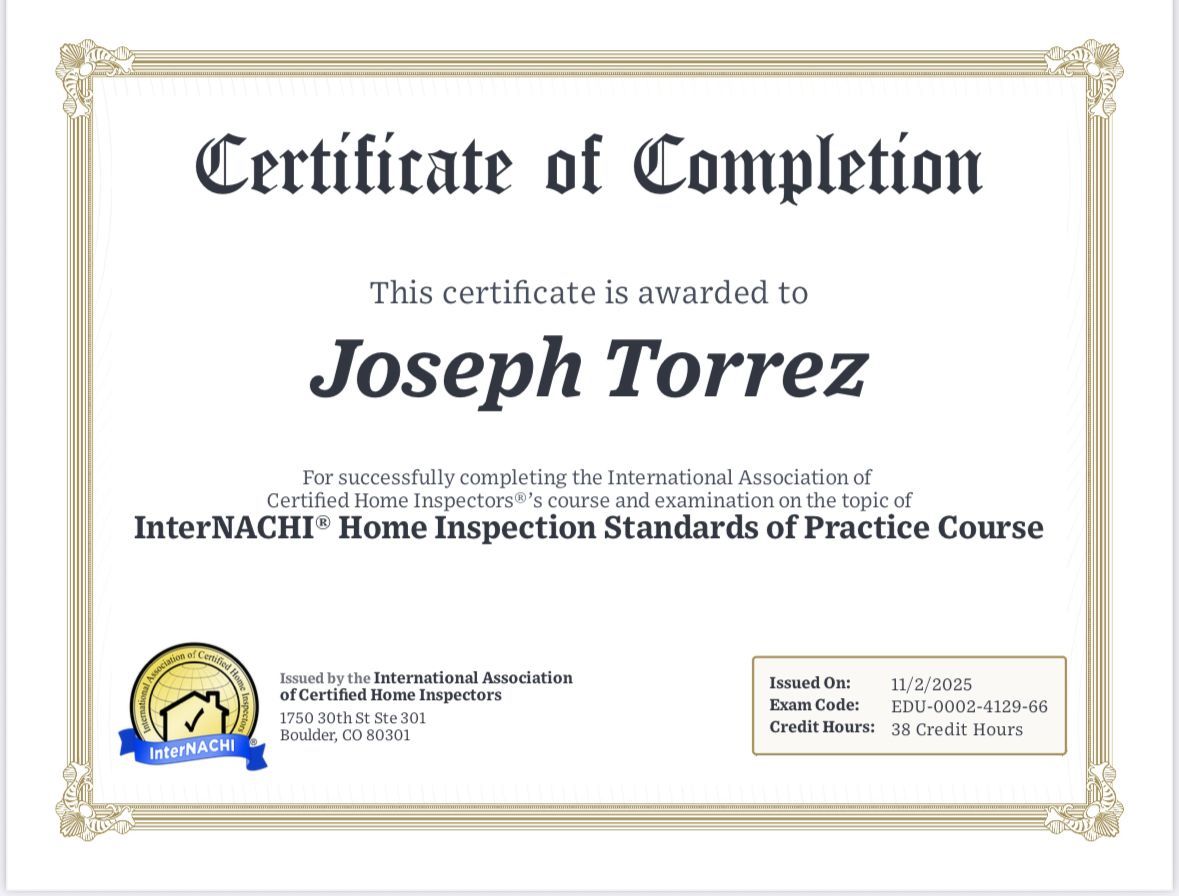 Joe Torrez InterNACHI SOP Certification 