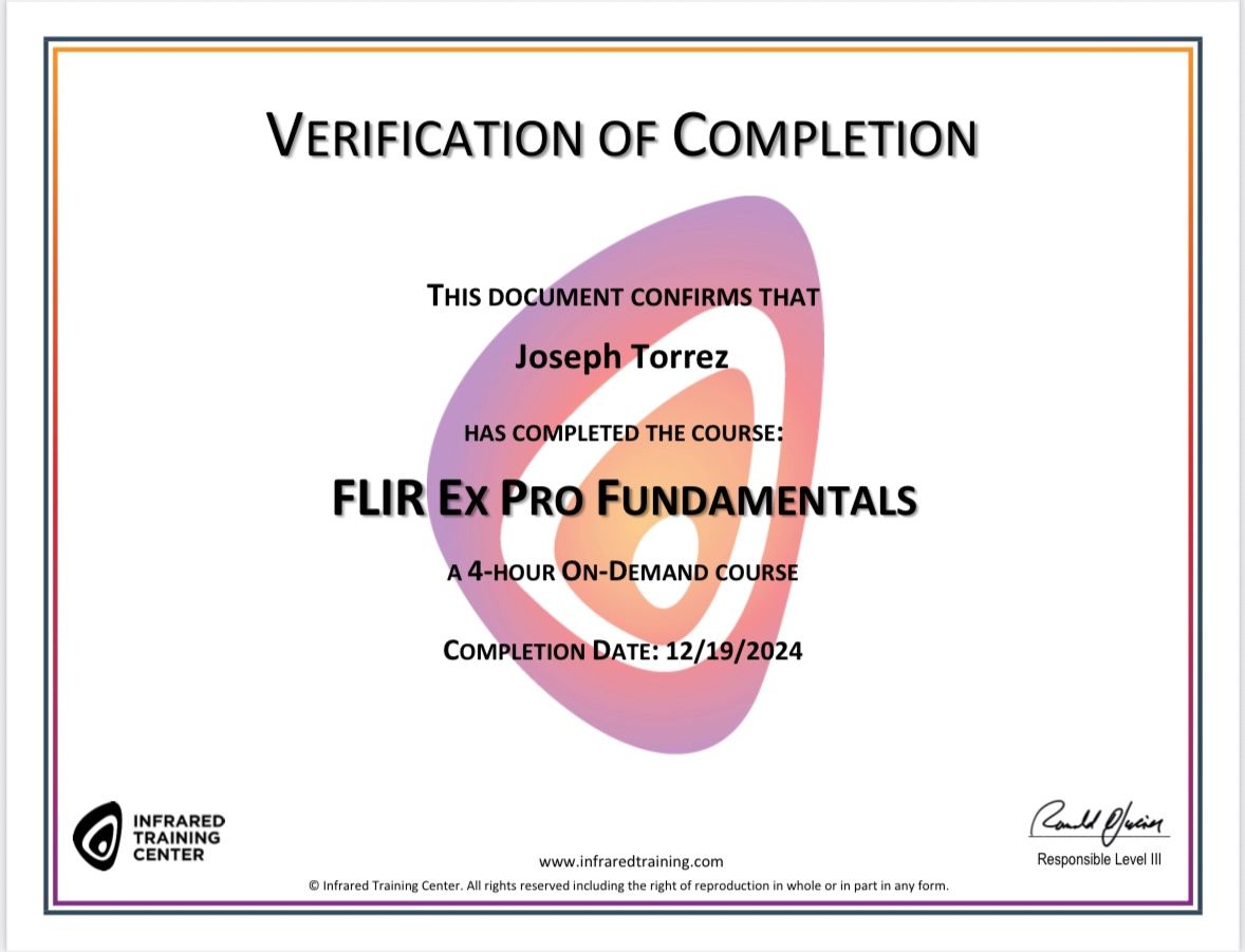 Joe Torrez FLIR Pro Fundamentals Certification 