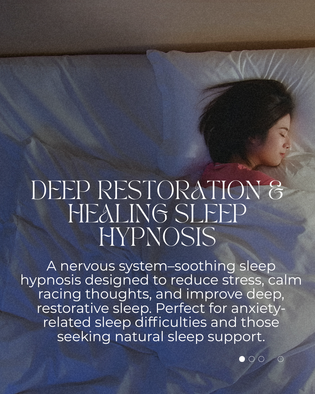 Logo with lavender-colored moon and flower. Text: