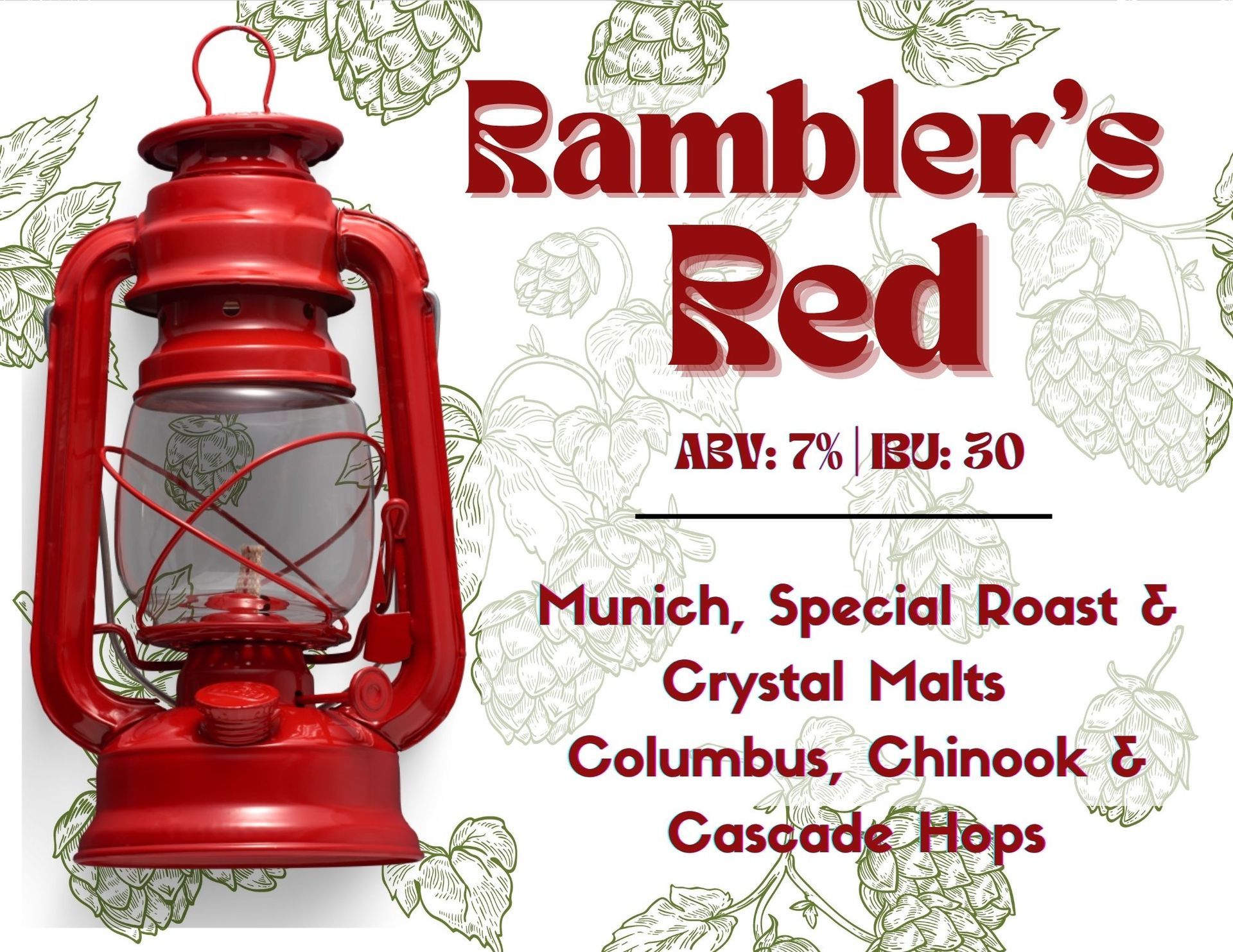 A red lantern with the words rambler 's red on it