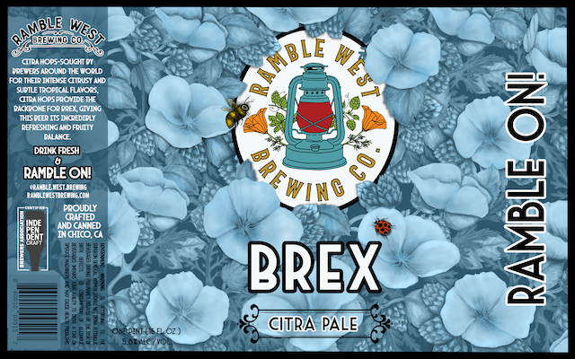 A ramble on brex citra pale beer label