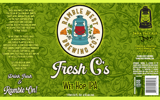 a label for a beer called fresh g 's wit hop ipa