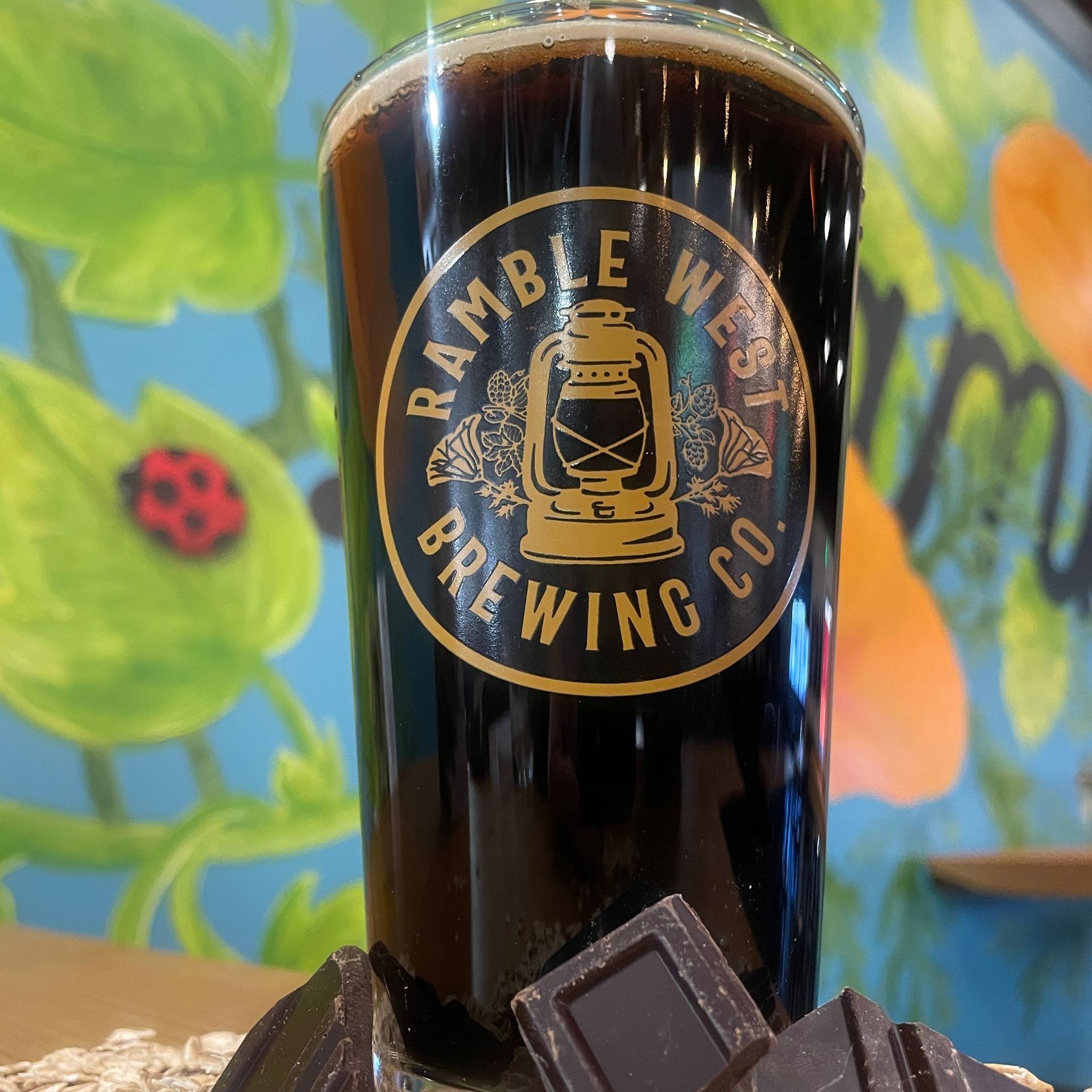 A glass of beer from ramble west brewing co.