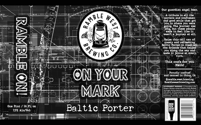a black and white beer label for baltic porter