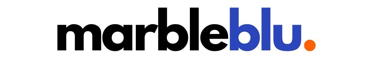 Logo for marbleblu of New Jersey. A marble repair and marble polishing company.