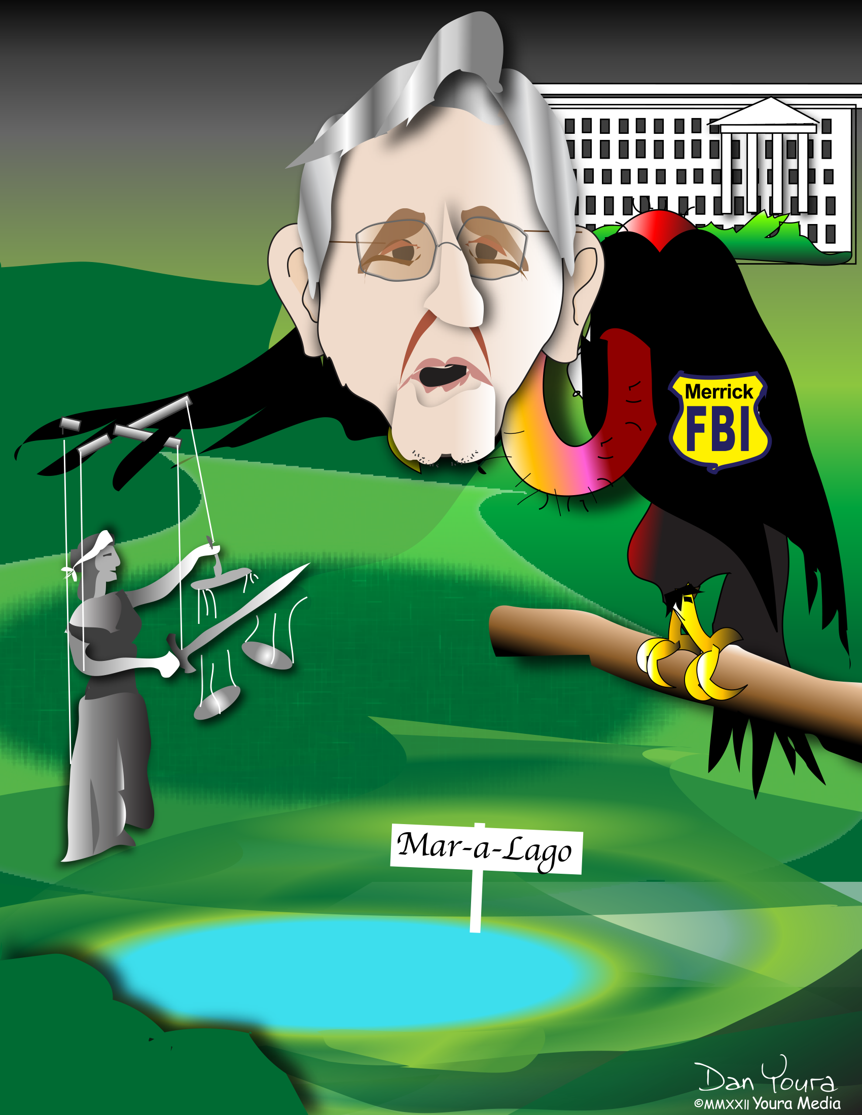 Lady Liberty abuse by FBI vulture