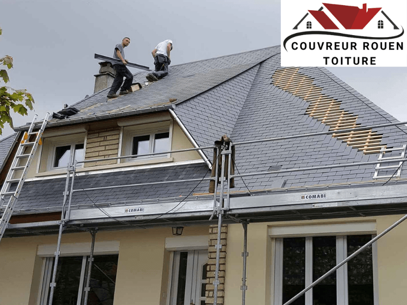 rénovation de toiture par des couvreurs à Rouen