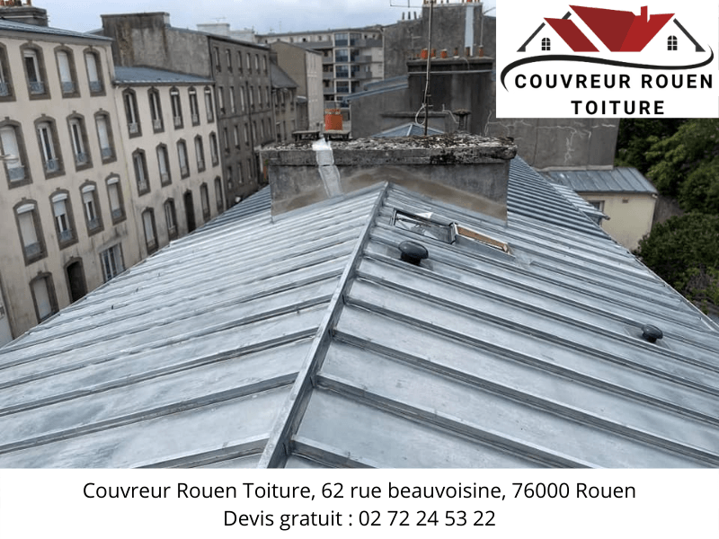réfection de toit en zinc par Couvreur Rouen Toiture