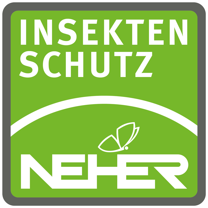 Ein grün-weisses Logo mit einem Schmetterling darauf von Insektenschutz