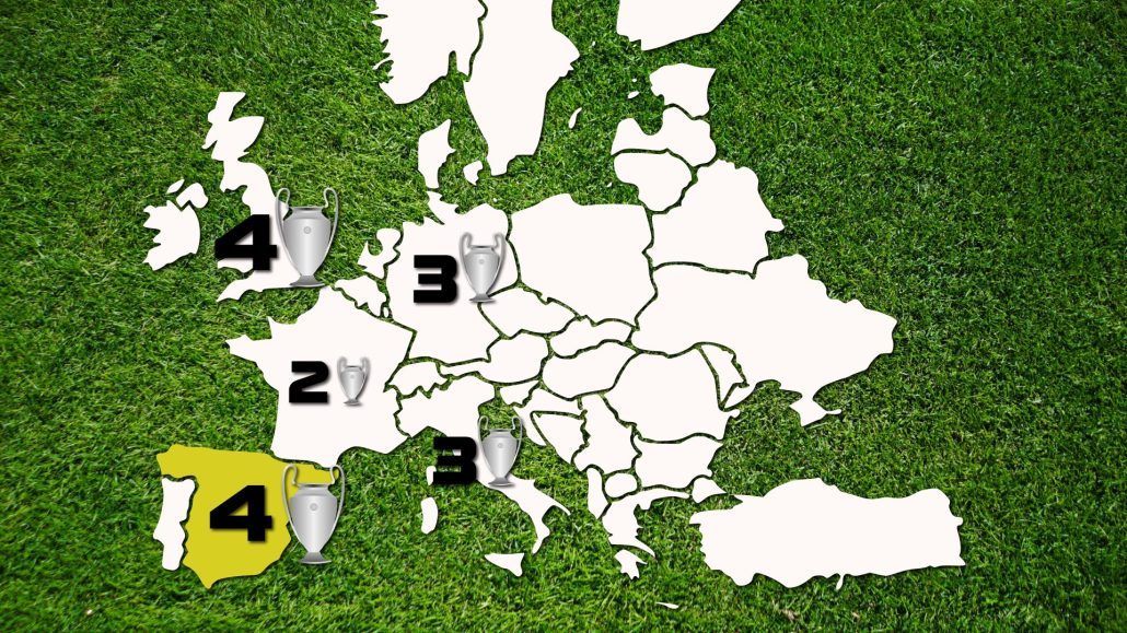 A map of europe with the number 4 on it