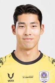 Kim Taehun wearing a yellow soccer jersey is smiling for the camera.