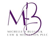 Purple logo: "MB" initials with a flowing "B," name "Michelle S. Bullock Law & Mediation PLLC".