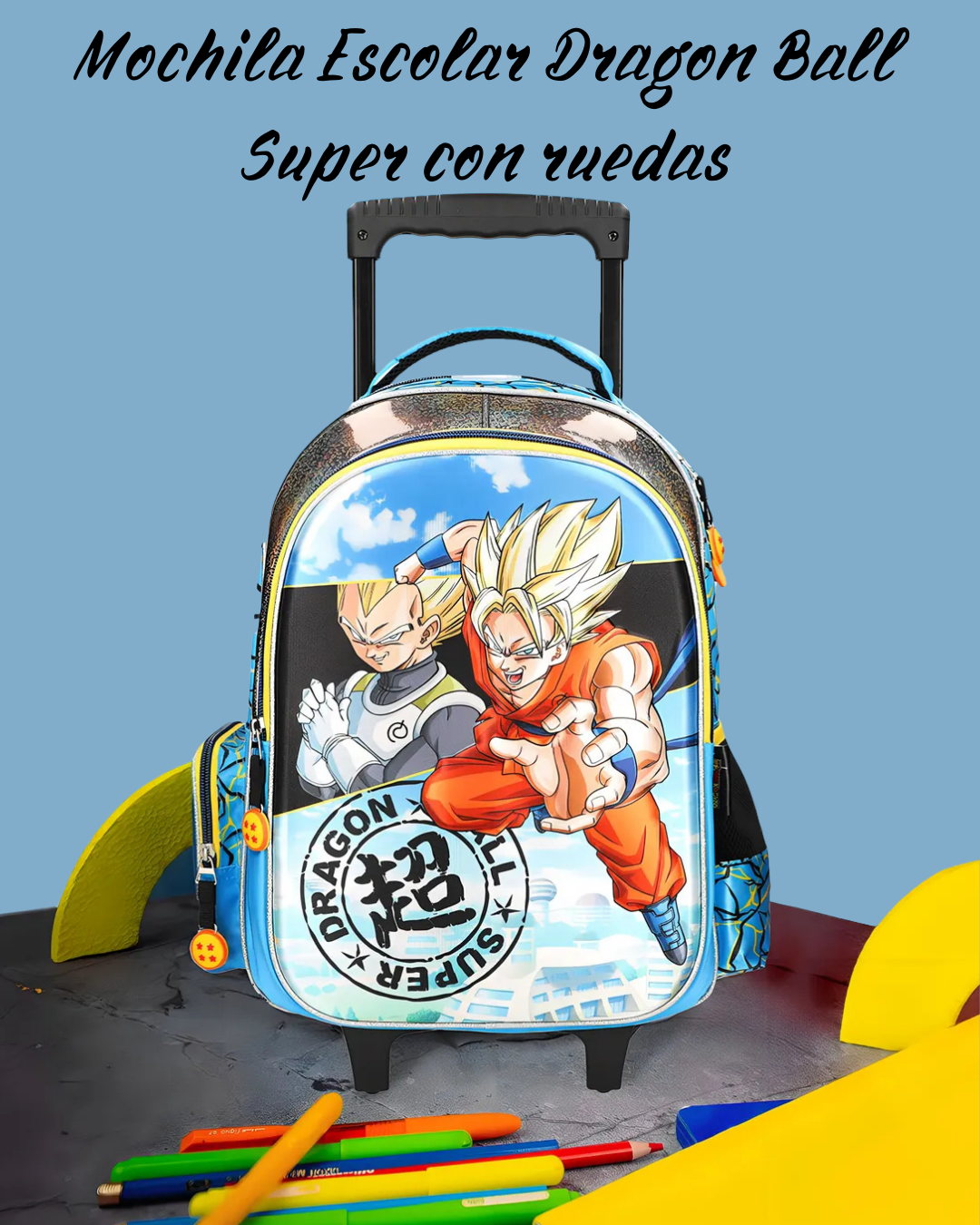 Mochila Escolar Dragon Ball Super con ruedas