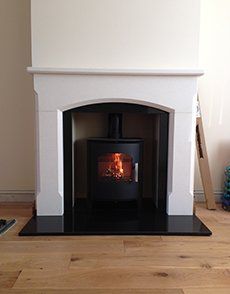 a small fireplace for a living room