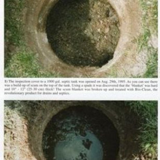 A picture of a septic tank before and after being opened