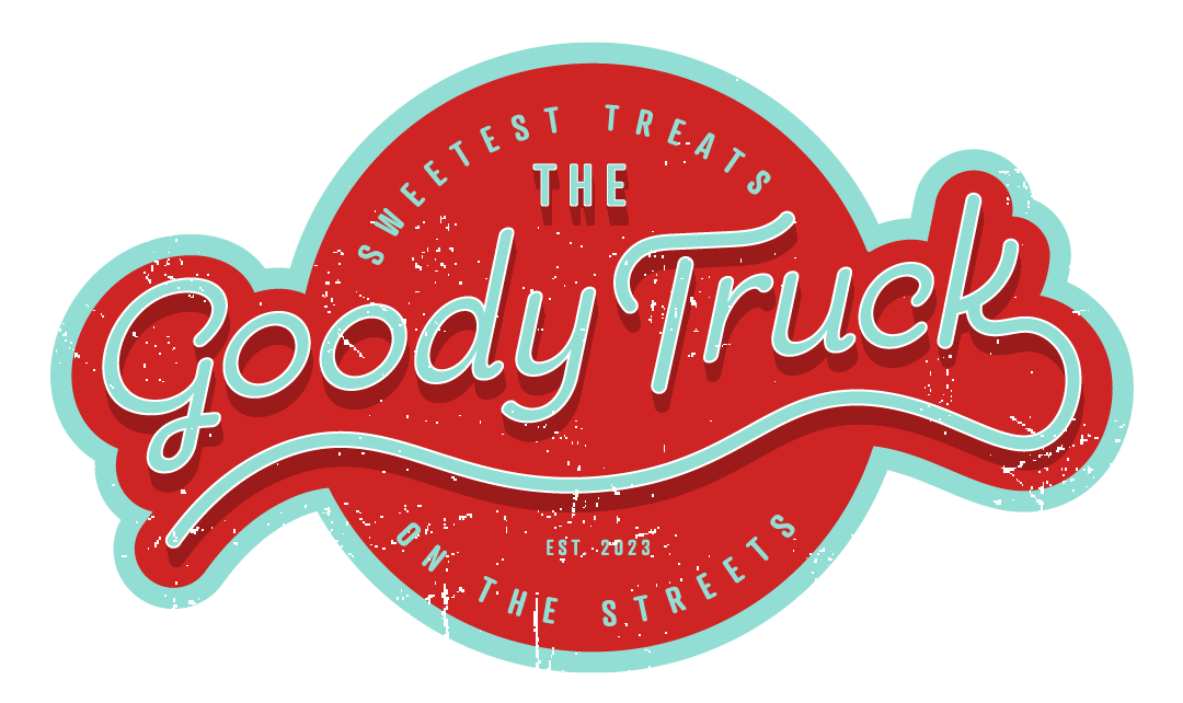 Red and teal logo reading “The GoodyTruck” in retro script with a curved banner and small text around it