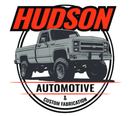 Logo for Hudson Automotive with a truck inside a circle. The logo also reads 'Automotive & Custom Fabrication'.