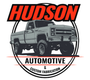 Logo for Hudson Automotive with a truck inside a circle. The logo also reads 'Automotive & Custom Fabrication'.