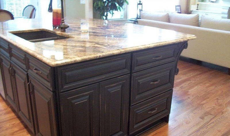 Cabinet — Sleek Marble Countertop with Sink in Matthews, NC