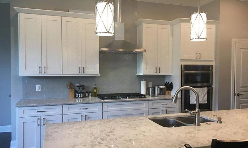 Custom Kitchen Remodeling Design — Full View of Modern White-themed Kitchenin Matthews, NC