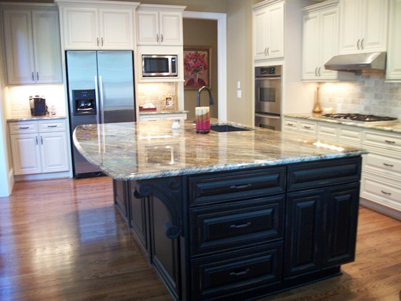 Custom Kitchen Design — Modern Kitchen with Marble Countertops in Matthews, NC