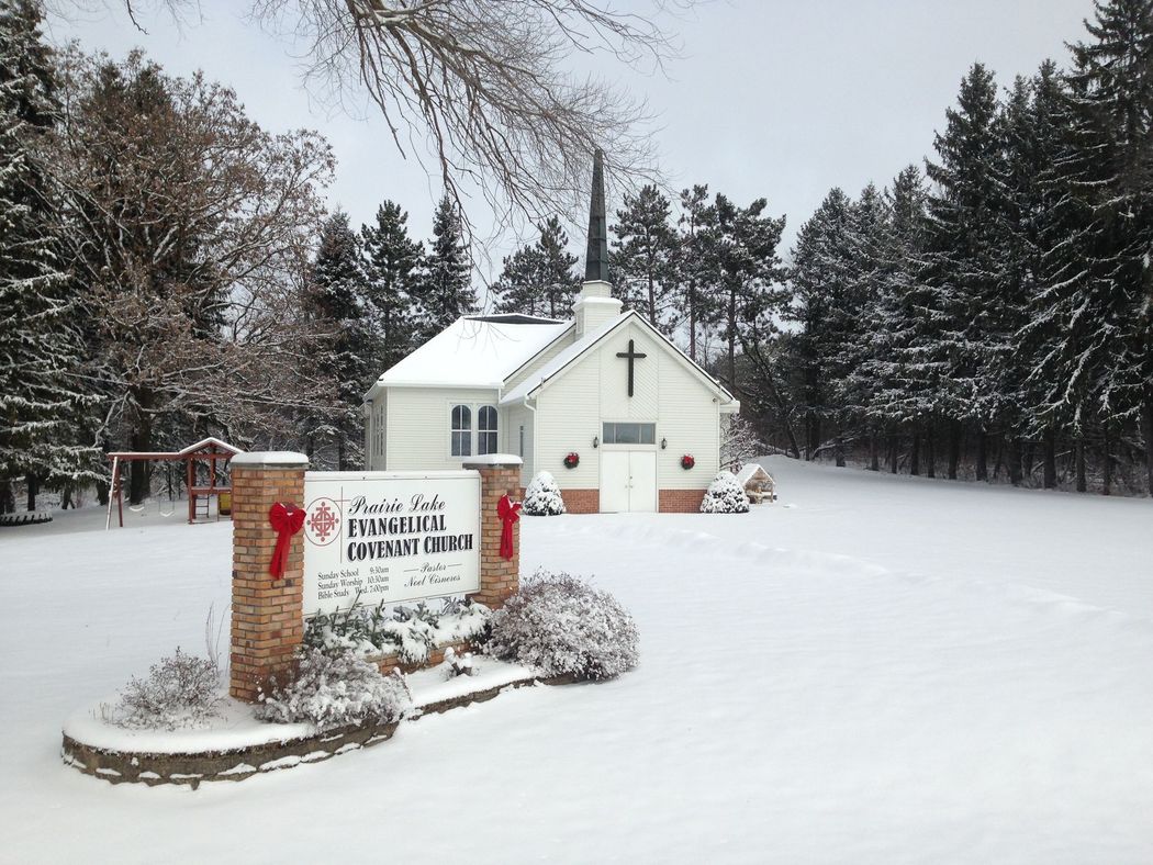 prairie lake covenant church in snow