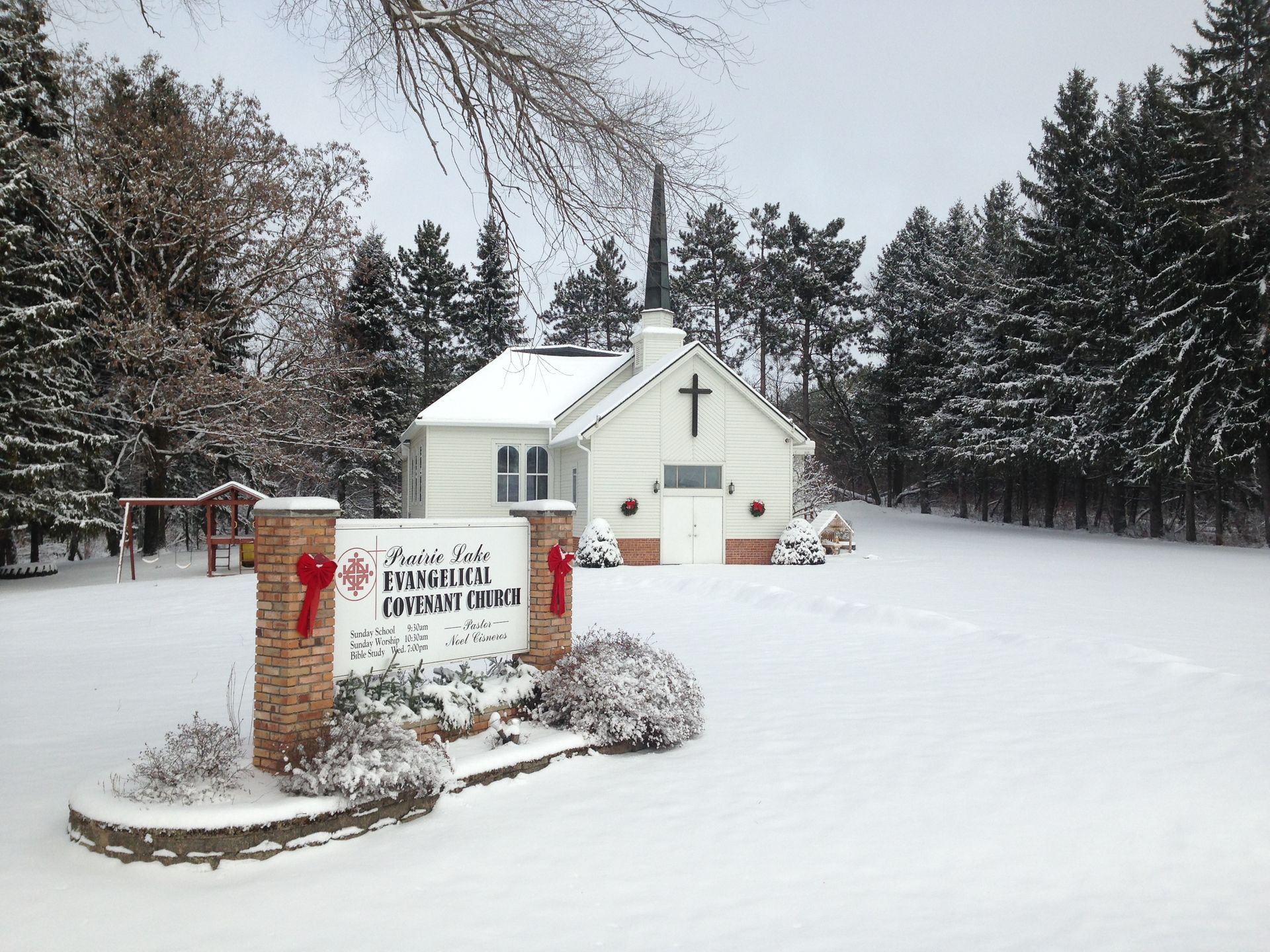 prairie lake covenant church in snow