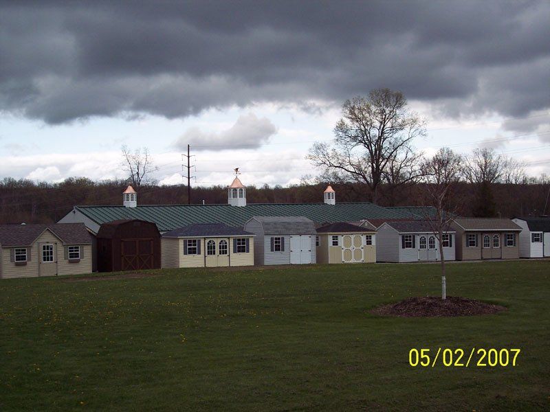 A picture of a row of sheds taken on 05/02/2007