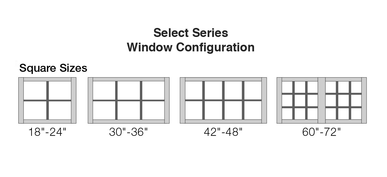 A black and white drawing of a select series window configuration