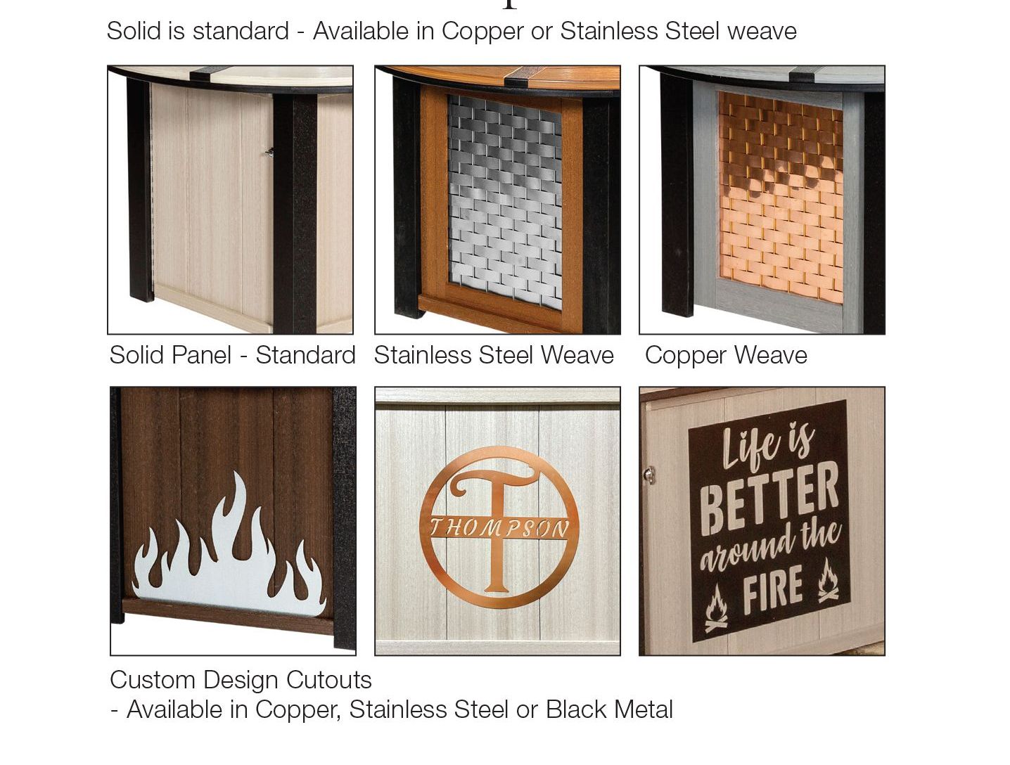 side panel options Side panel options